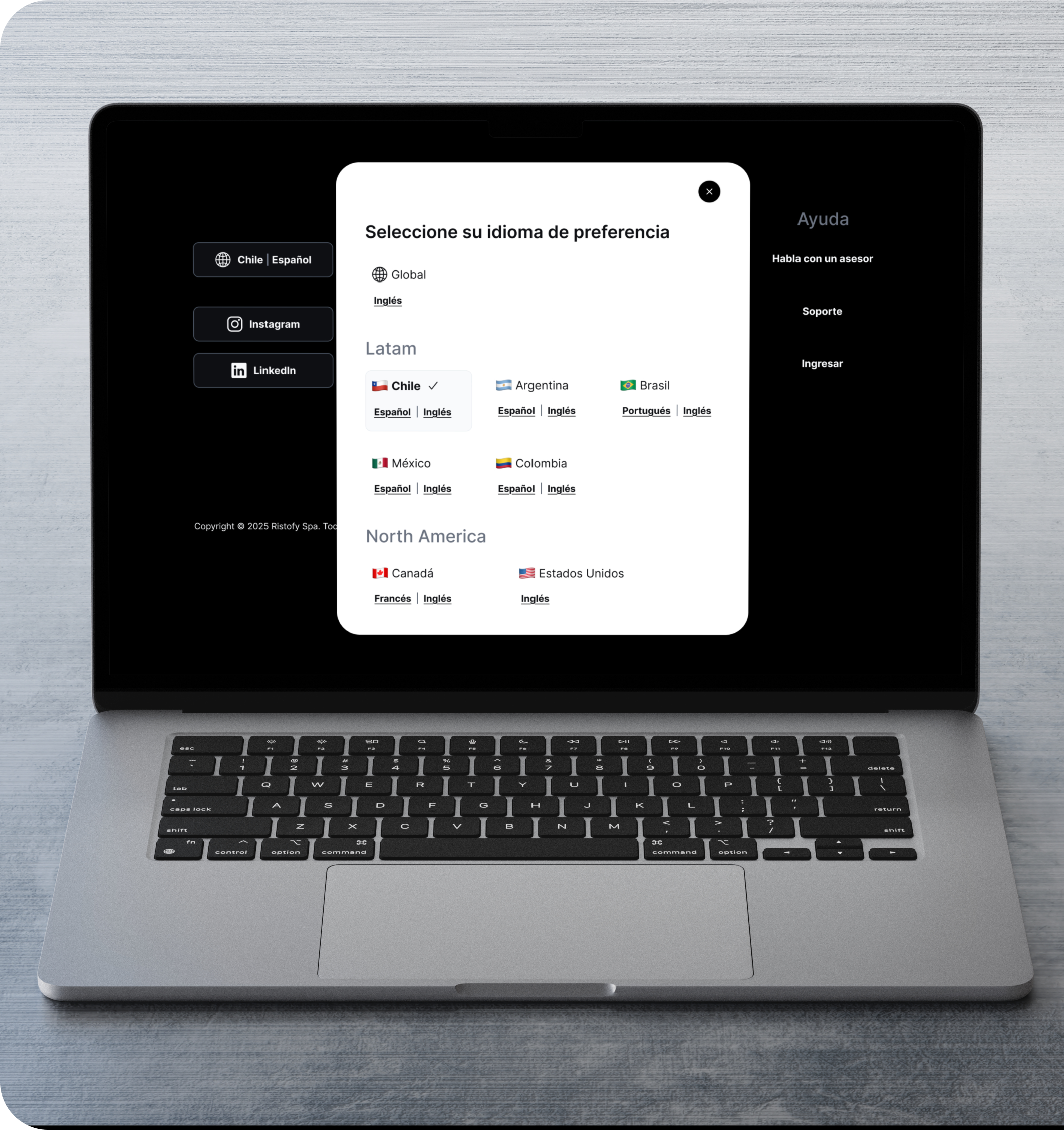 Multi-moneda y multi-idioma - Menú en diferentes idiomas