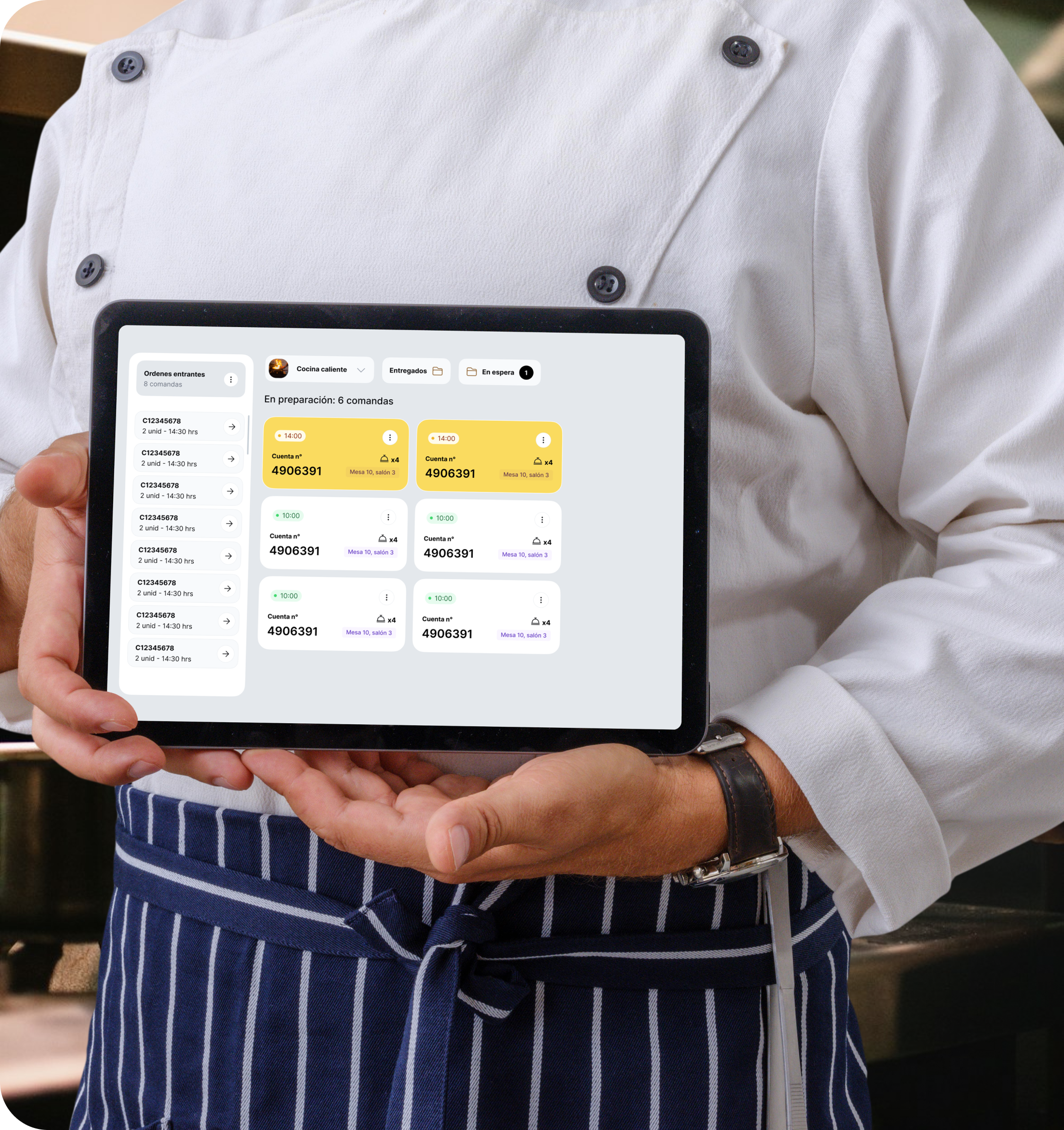 Flujo operativo con estados de pedidos