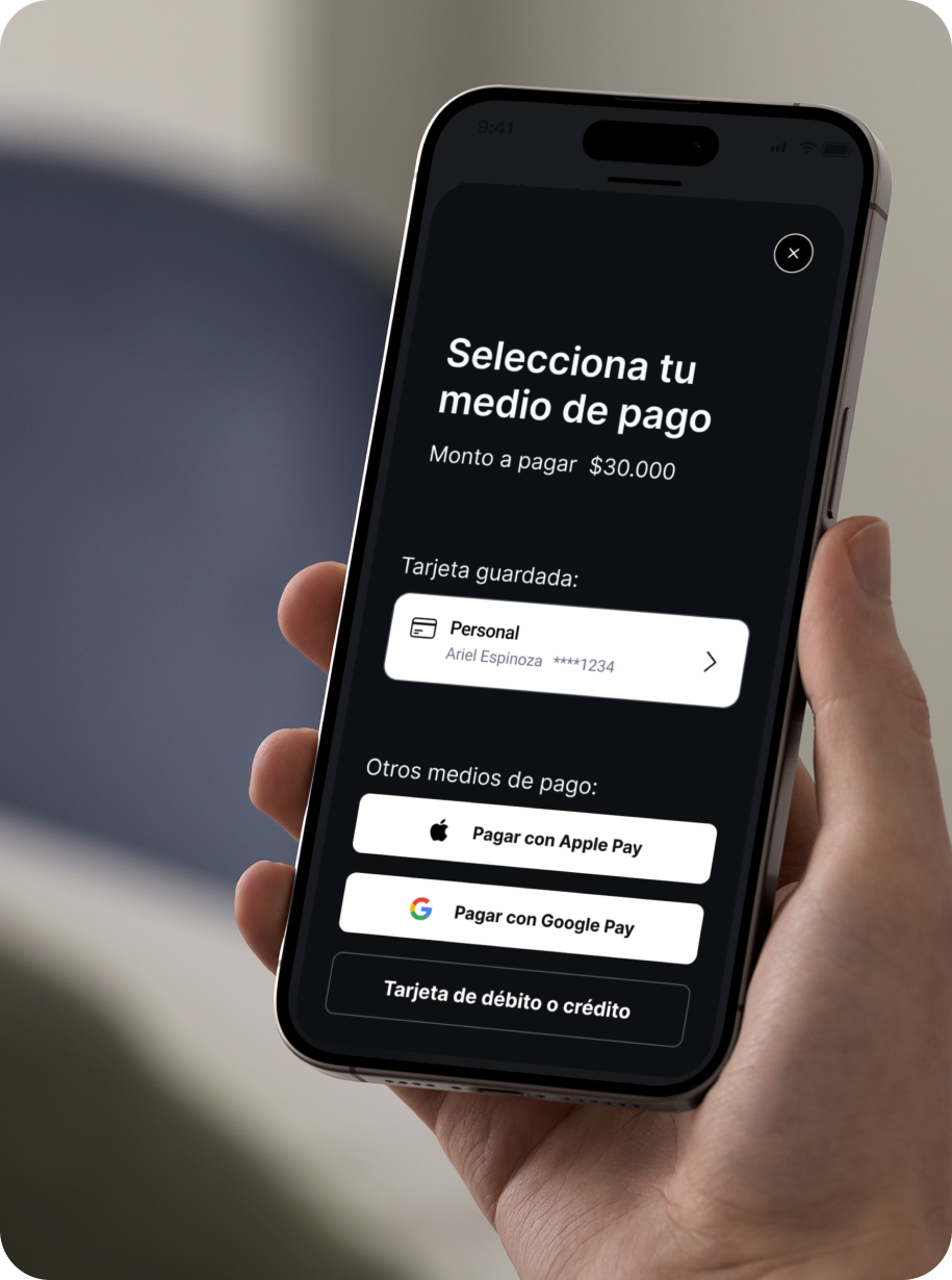 Pago desde el teléfono en mesa